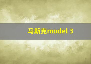 马斯克model 3